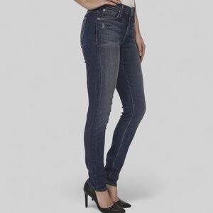 Hudson Nico Midrise Super Skinny Faded Black Stretch Jeans Size 33